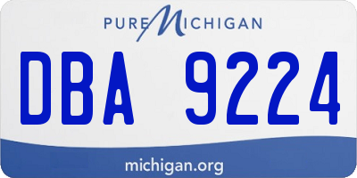 MI license plate DBA9224