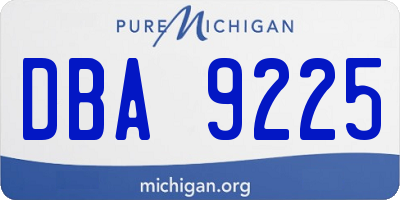 MI license plate DBA9225