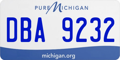 MI license plate DBA9232