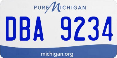MI license plate DBA9234