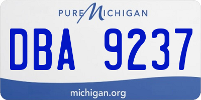 MI license plate DBA9237