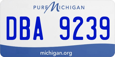 MI license plate DBA9239