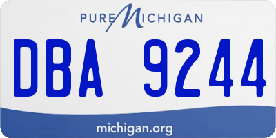 MI license plate DBA9244