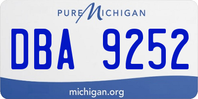 MI license plate DBA9252