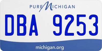MI license plate DBA9253
