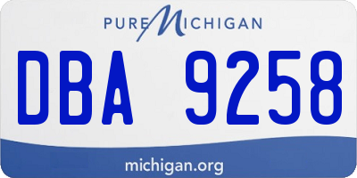 MI license plate DBA9258