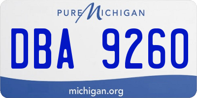 MI license plate DBA9260