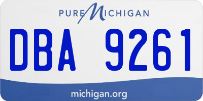 MI license plate DBA9261