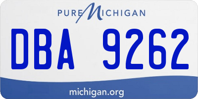 MI license plate DBA9262
