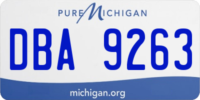 MI license plate DBA9263