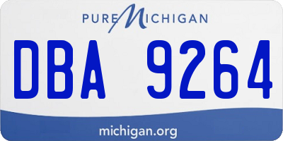 MI license plate DBA9264