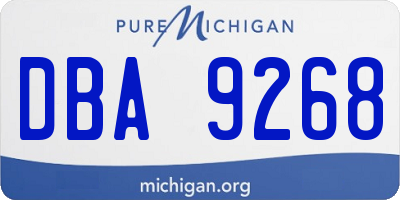 MI license plate DBA9268