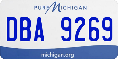 MI license plate DBA9269