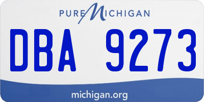 MI license plate DBA9273