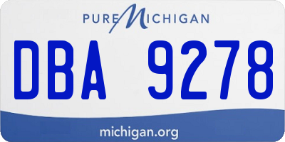 MI license plate DBA9278