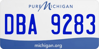 MI license plate DBA9283