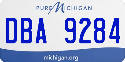 MI license plate DBA9284
