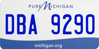 MI license plate DBA9290