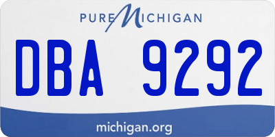 MI license plate DBA9292