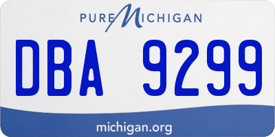 MI license plate DBA9299