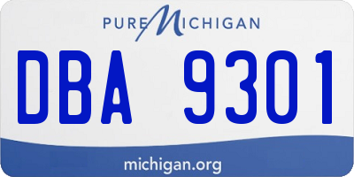 MI license plate DBA9301