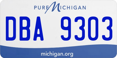 MI license plate DBA9303