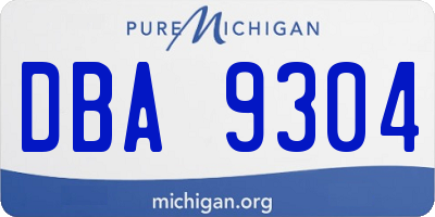 MI license plate DBA9304