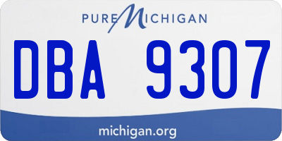 MI license plate DBA9307
