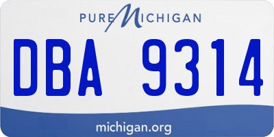 MI license plate DBA9314