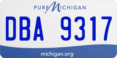 MI license plate DBA9317