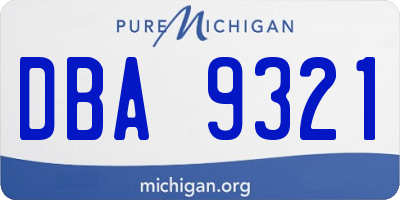 MI license plate DBA9321