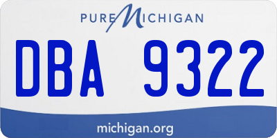 MI license plate DBA9322