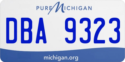 MI license plate DBA9323