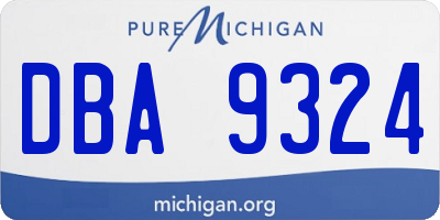 MI license plate DBA9324