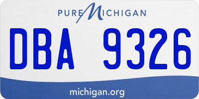 MI license plate DBA9326
