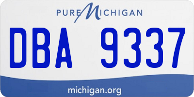 MI license plate DBA9337