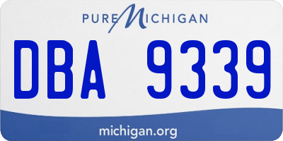 MI license plate DBA9339