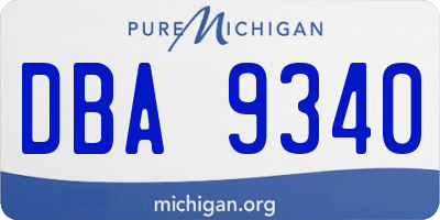 MI license plate DBA9340