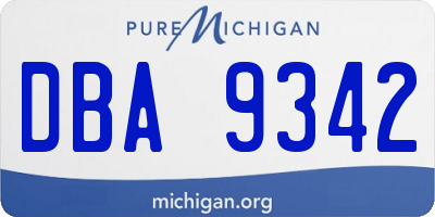 MI license plate DBA9342