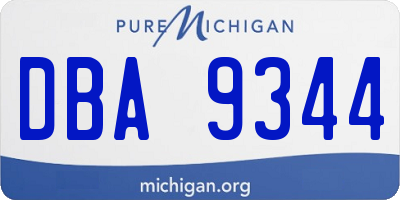 MI license plate DBA9344