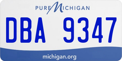 MI license plate DBA9347