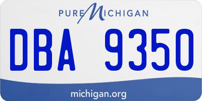 MI license plate DBA9350