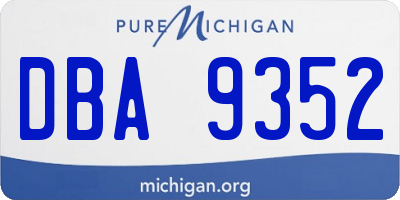 MI license plate DBA9352