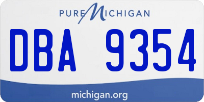MI license plate DBA9354