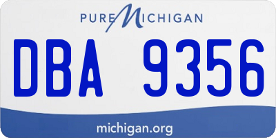 MI license plate DBA9356