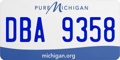 MI license plate DBA9358