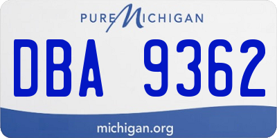 MI license plate DBA9362