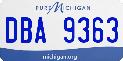 MI license plate DBA9363