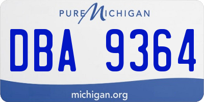 MI license plate DBA9364