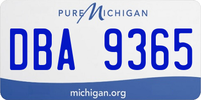 MI license plate DBA9365